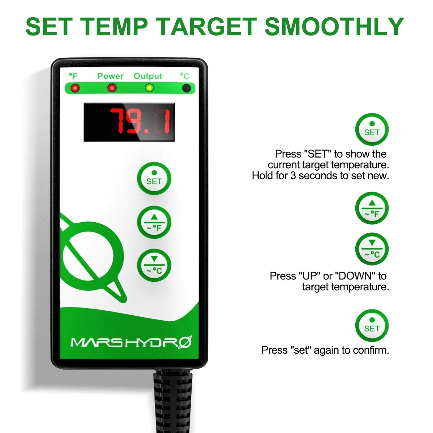 Mars Hydro 48" x 20.75" Seedling Heat Mat and Digital Thermostat Combo