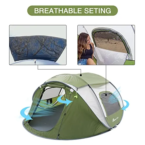 Moon Lence Pop up Tent 4 Person Camping Tent Waterproof Tent