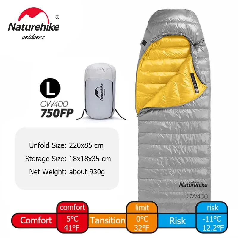 Naturehike CW400 Sleeping Bag Lightweight Goose Down Sleeping Bag Winter Sleeping Bag Ultralight